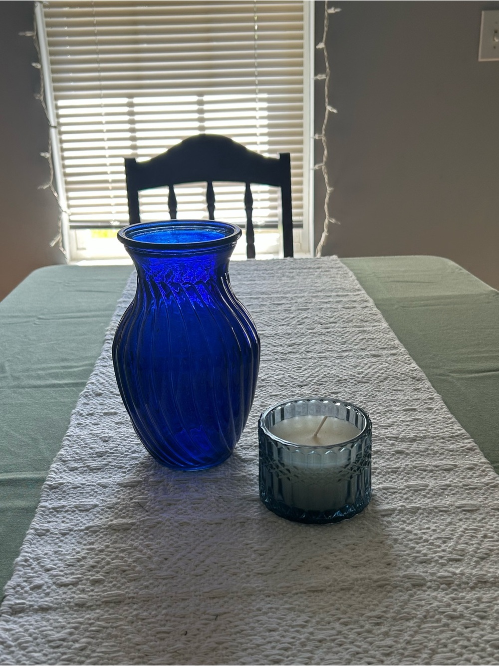 Decorative Cobalt Blue Glass Vase by